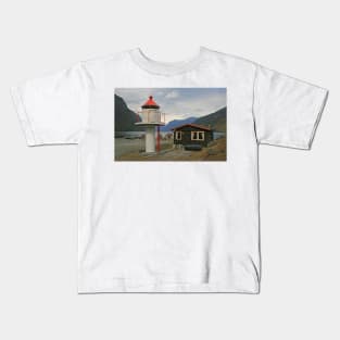 Lighthouse & Norwegian Wood Cabin Kids T-Shirt